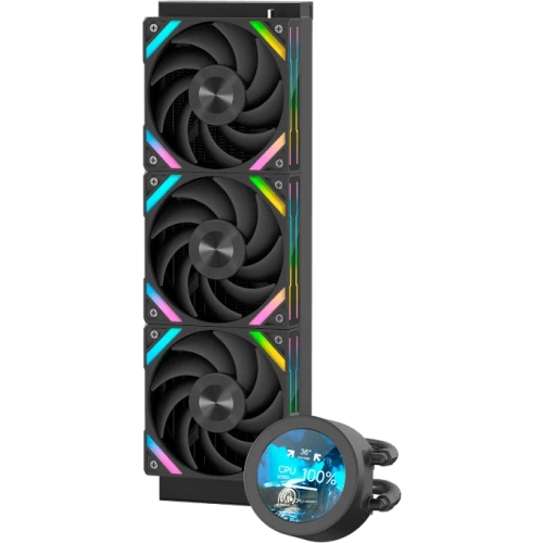 СВО SAMA Q70 (Q70-BKWAYNO3-G) Black (360mm, LED temp., ARGB/ Fans 3x120mm, 86CFM, 30dBA, 2600RPM)