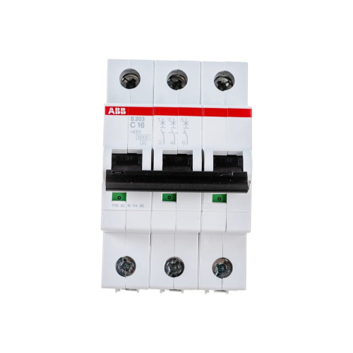 Выключатель автоматический ABB S203 C16 (2CDS253001R0164) 3-полюсной