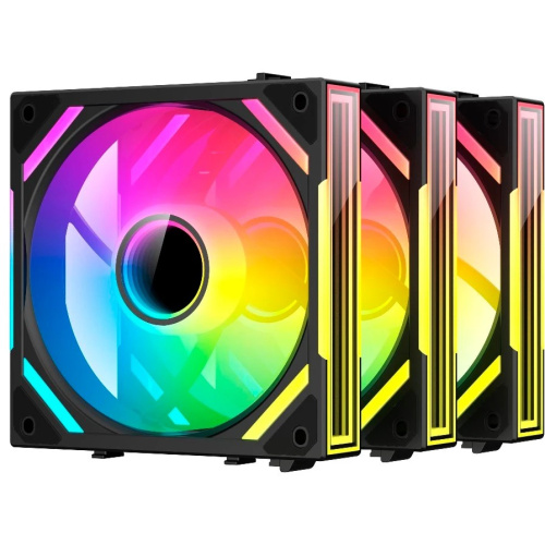 Комплект вентиляторов (3шт) XASTRA FS120B ARGB triple pack 120x120x25мм (PWM, ARGB, Infinity lighting effect., Daisy-chain соединение, 800-2000 rpm)