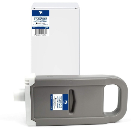 Cтруйный картридж NV Print NV-9820B001 PFI-707MBK Matte Black для Canon ImagePrograf iPF830/ iPF841/iPF851 (700мл) совместимый