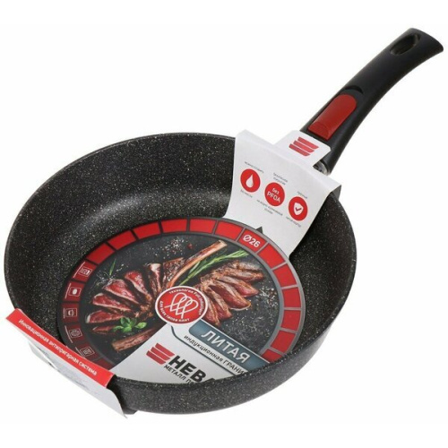 Сковорода Нева Металл Посуда Литая Индукция Гранит L18026i 550000525 а/пр 26см съемная ручка