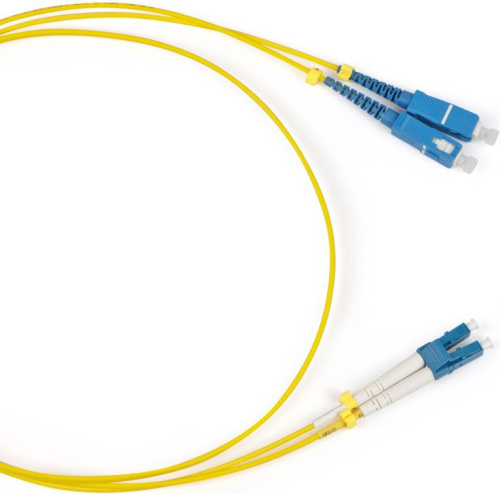 Патч-корд Hyperline FC-D2-9-LC/UR-SC/UR-H-2M-LSZH-YL (FC-9-LC-SC-UPC-2M) SM 9/125 (OS2), LC/UPC-SC/UPC, duplex, LSZH, 2 м