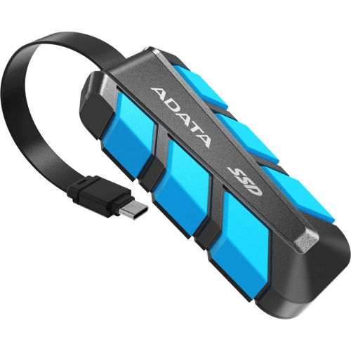 Внешний SSD ADATA SC740 (SC740-1000G-CBU) 1.0Tb (USB3.2 gen 2 type C, 1050/1000Mbs, 122x41x22mm, 40g, защита от падения, встроенный кабель)