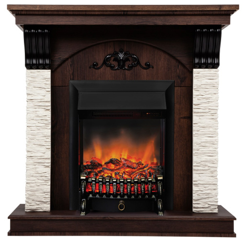 Электрокамин RealFlame Corfino NT орех с очагом Fobos Lux Black RC Электрокамин RealFlame Corfino NT орех с очагом Fobos Lux Black RC