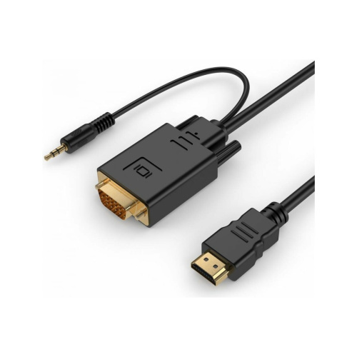 Кабель Cablexpert A-HDMI-VGA-03-10 HDMI-VGA 19M/15M + 3.5Jack 3м черный Кабель Cablexpert A-HDMI-VGA-03-10 HDMI-VGA 19M/15M + 3.5Jack 3м черный