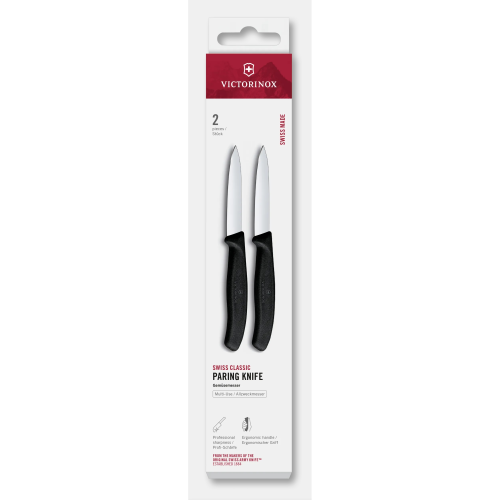 Набор ножей кухонных Victorinox Swiss Classic 6.7603.2 для овощей компл. 2предм. черный европодвес
