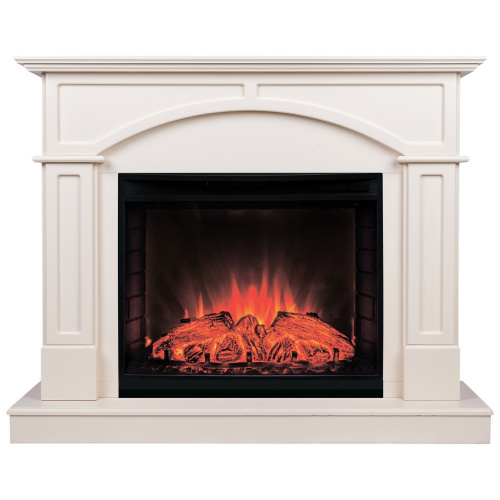 Электрокамин RealFlame Jacomo 25,5 WT крем с очагом Evrika 25,5 LED