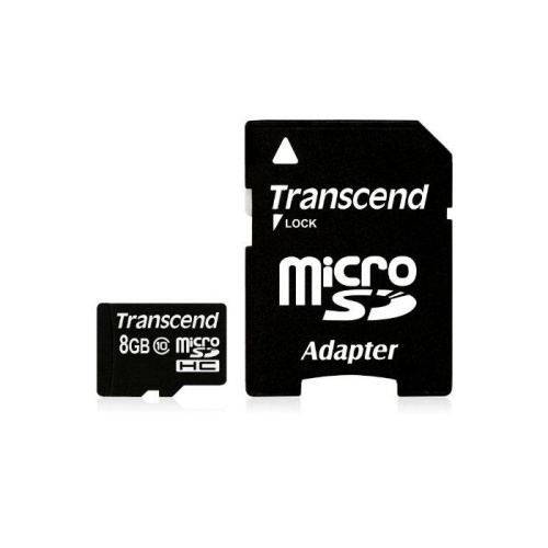 Карта памяти Transcend microSDHC 8GB Class 10 (SD адаптер) TS8GUSDHC10