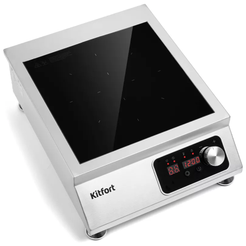 Плита настольная Kitfort КТ-143 серебристый/черный стеклокерамика