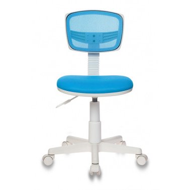 Кресло детское Бюрократ CH-W299/LB/TW-55 спинка сетка голубой TW-31 TW-55 (пластик белый)