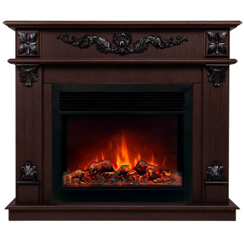 Электрокамин RealFlame Philadelphia 25,5/26 DN орех с очагом Moonblaze Black