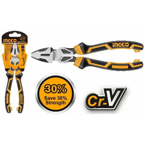 Плоскогубцы комбинированные с увеличенным рычагом INGCO HHCP28240 9,5"/240мм,Cr-V