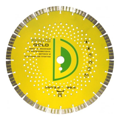 Диск сегментный DIAMASTER Turbo Golden Type (121.000.7005) 350х25.4 х3.2х12мм