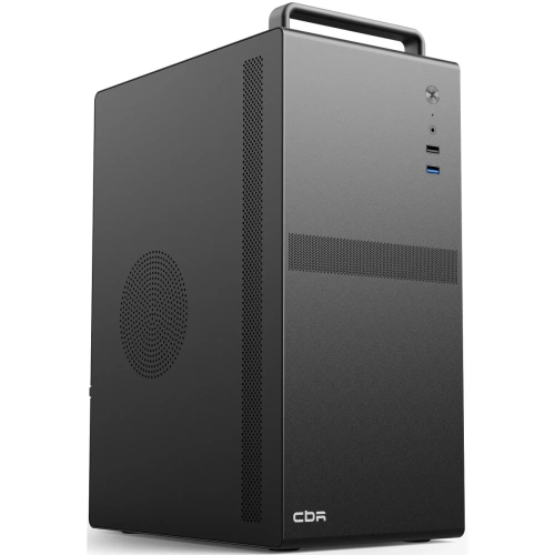 Корпус CBR V205 (PCC-MATX-V205-WPSU), Minitower, без БП, mATX, 1*USB 3.0, 1*USB 2.0, HD Audio+Mic, ручка, каркас металл 1.8мм, Black