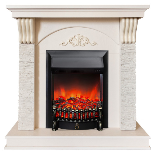 Электрокамин RealFlame Corfino WT айвори с очагом Fobos Lux Black Электрокамин RealFlame Corfino WT айвори с очагом Fobos Lux Black