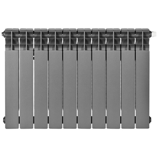 Биметаллический радиатор отопления Stout Titan Ventil 500 10 секций графит RAL 7024