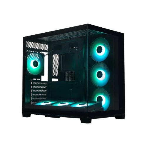 Корпус XASTRA QR500 7ARGB-FC-C6-UC Black (QR500-2FA36A-1FC12A-C6-UC)ATX/Aquarium/2 Curve Gl/2x360mm+1*120mm ARGB PWM FC fans/Argb+PWM HUB 6port/Type-C