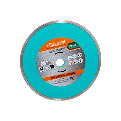 Диск алмазный по керамике Sturm! 9020-04-230x22-WC d-230мм dпосад-22.23мм камнерезные станки