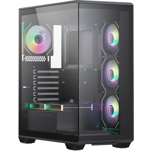Корпус XASTRA Q600 6ARGB-C10 Black (Q600-6FM12A-C10) ATX/Aquarium/Screewless/6x120mm ARGB PWM FM fans/Argb+PWM HUB 10port