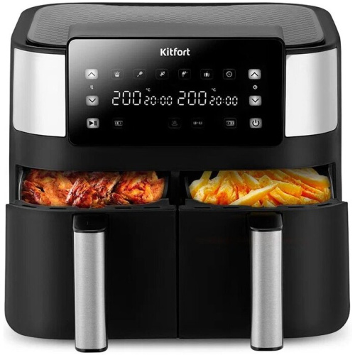 Аэрогриль Kitfort КТ-2259 черный и серебристый