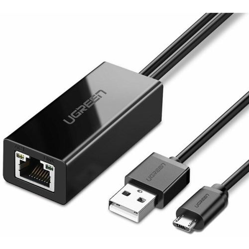 Адаптер UGREEN 30985 Micro USB 2.0 To 100Mbps Ethernet Adapter For Chromecast And Micro TV Sticks Black Адаптер UGREEN 30985 Micro USB 2.0 To 100Mbps Ethernet Adapter For Chromecast And Micro TV Sticks Black