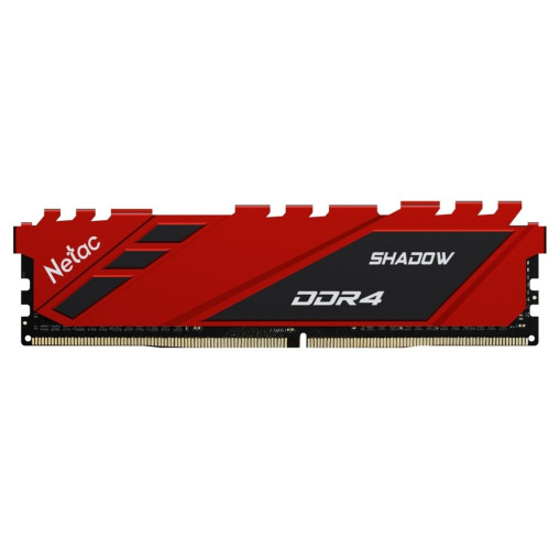 ОЗУ Netac Shadow NTSDD4P32SP-16R DDR 4 DIMM 16Gb PC25600, 3200Mhz, C16 Red, с радиатором