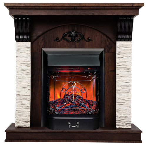 Электрокамин RealFlame Corfino NT орех с очагом Majestic Lux Black RC Электрокамин RealFlame Corfino NT орех с очагом Majestic Lux Black RC