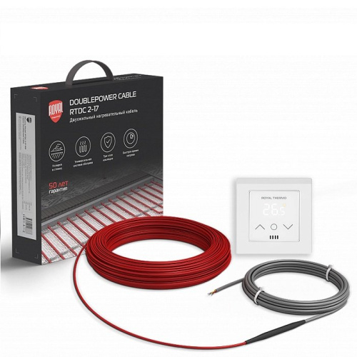 Комплект теплого пола Royal Thermo Doublepower Cable RTDC 2-17-2500 с терморегулятором RTS-16