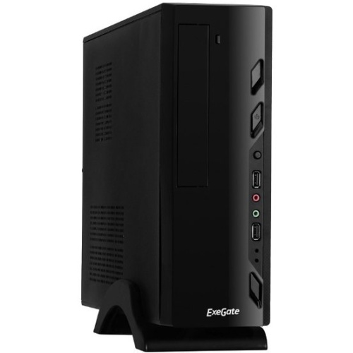 Корпус Exegate EX268694RUS MiniITX Exegate MI-208 Black, miniITX/mATX, (M350, 80mm), 2*USB, Audio