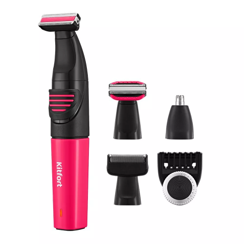Триммер Kitfort КТ-3139-1 черный/розовый (насадок в компл.4шт)