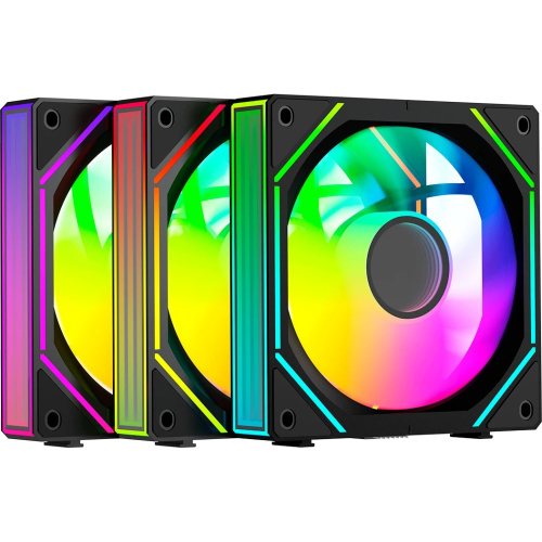 Вентилятор Ocypus Gamma F12 UNI BK ARGB Reverse Blade 3 in 1, 3x120x120x25mm, 4-Pin PWM, 800-1800 RPM, 31 DBA Max, Hydro Bearing