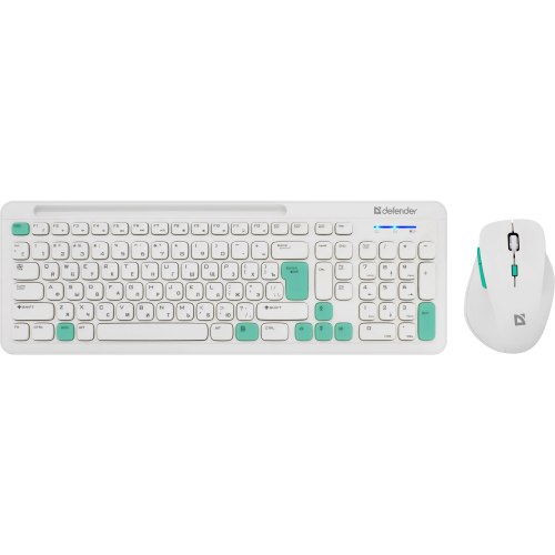 Комплект клавиатура и мышь DEFENDER Cerrato C-978, 45978 RU, бел+голубой