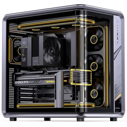 Корпус JONSBO Jonsplus BO400CG, TG (aquarium), mini-ITX, mATX, ATX, серый