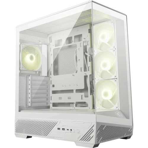 Корпус MSI Mag Pano 130R PZ White (306-7G32W21-HH9) 2xUSB 3.2 Gen 1, 1xUSB 3.2 Gen2 Type-C, 3x120mm ARGB Reverse Blade Fan, 1x120mm ARGB Fan