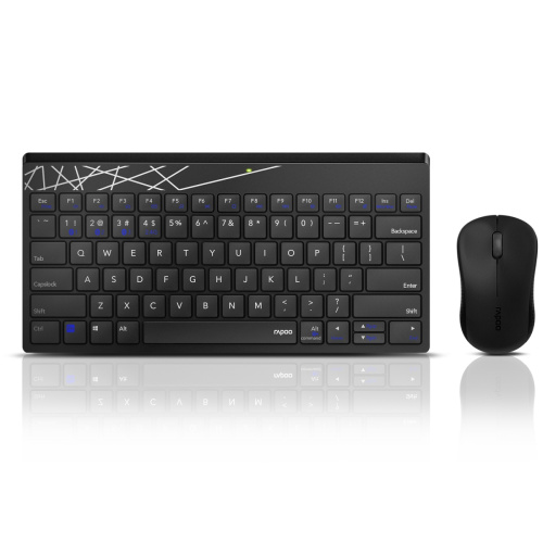 Комплект клавиатура и мышь RAPOO 8000M Multi-mode Wireless Keyboard & Mouse Black