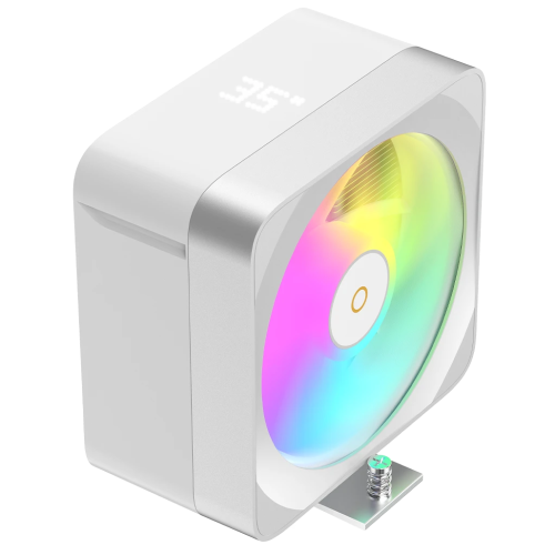 Кулер Ocypus Delta A40 EX WH Digital, 120mm ARGB Fan, Top Display Panel, 4 Heat Pipes, 4-PIN PWM, 500-1800 RPM, 29DBA, Hydro Bearing