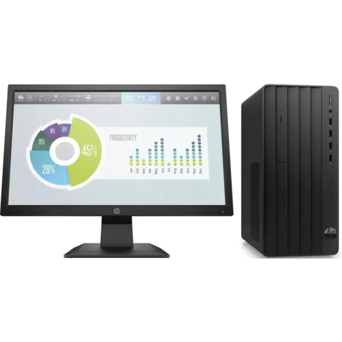 ПК + монитор HP 290 G9 (9M936AT) MT i3 12100 (3.3) 8Gb SSD512Gb UHDG 730 Free DOS GbitEth 180W kb мышь клавиатура черный