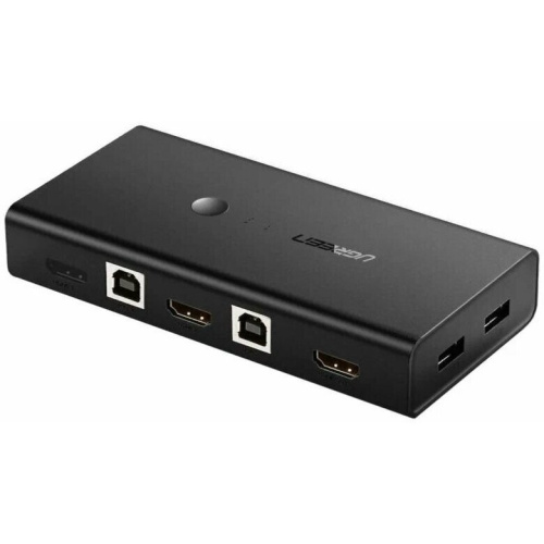 KVM-переключатель UGREEN CM200 50744 HDMI Switch Box 2 In 1 Out KVM Switching Black