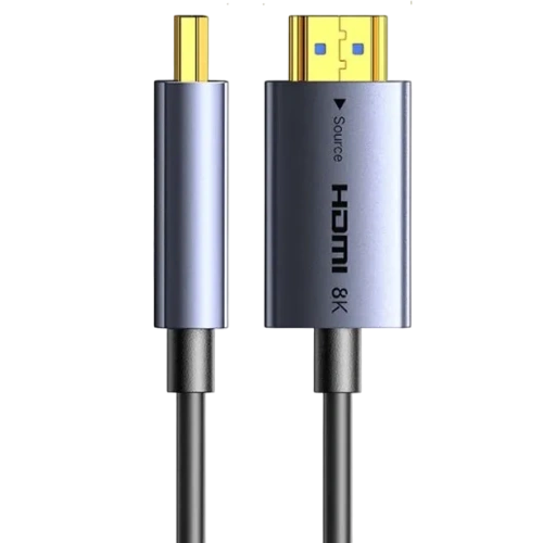 Кабель UGREEN HD183 (55505) HDMI 8K Fiber Optic Cable Male to Male Aluminum Shell 15m Dark Gray