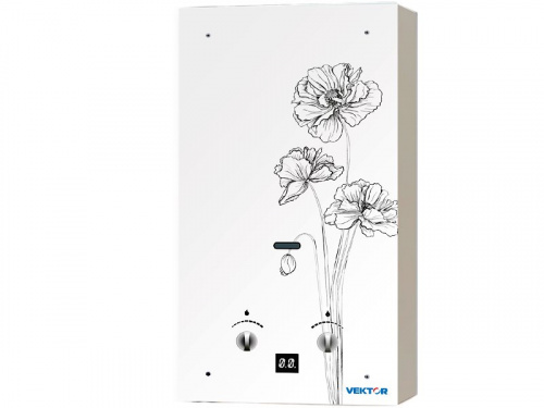 Водонагреватель Проточный Газовый Baltgaz Vektor 10 G (Черный Цветок)