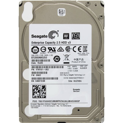 HDD Seagate Original Sata3 2Tb ST2000NX0253 Exos (7200rpm) 128Mb 2.5"