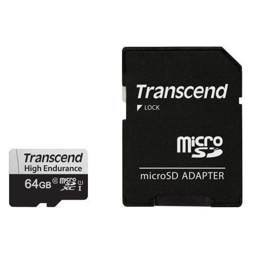 Карта памяти Transcend TS64GUSD350V microSDXC 350V 64GB UHS-I Class 10 U1 с адаптером