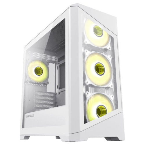 Корпус GameMax Destroyer TGW, mATX, white, w/o psu, w/1xUSB3.0+2xUSB2.0, Combo Audio, w/3x12cm ARGB front fan