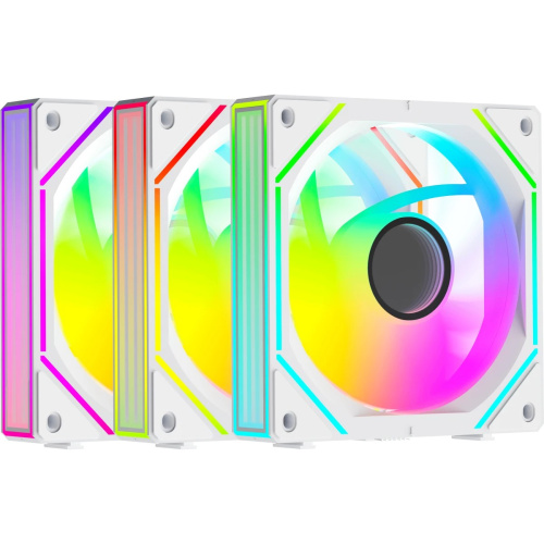 Вентилятор Ocypus Gamma F12 UNI WH ARGB Reverse Blade 3 in 1, 3x120x120x25mm, 4-Pin PWM, 800-1800 RPM, 31 DBA Max, Hydro Bearing
