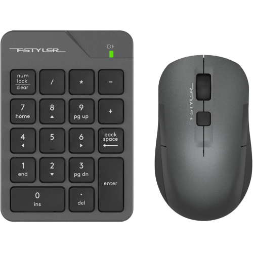 Числовой блок + мышь A4Tech Fstyler FG1600C Air клавиатура серый+мышь серый/черный USB беспроводная slim