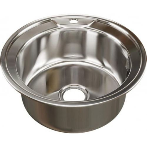 Мойка Mixline 528183 круг d 49 0,8 вып 3 1/2 глуб чаши 18см с сифоном