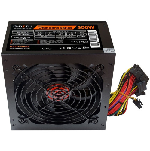 Блок питания Ginzzu SB500 ATX 12cm fan
