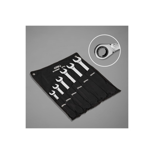 Набор ключей комбинированных Deli DL140106T с трещоткой 6 шт