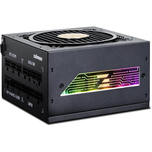 Блок питания Zalman ZM1000-TMX2 View, 1000W, ATX12V v3.0, APFC, 12cm Fan, 80+ Gold Gen5, Full Modular, side ARGB lights, Retail