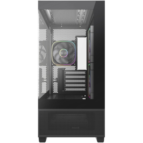 Корпус Powercase Vision Micro S4B (CVMMSHB-A3), Tempered Glass, Type-C, 3x 120mm ARGB PWM Fan, ARGB+PWM HUB, чёрный, mATX